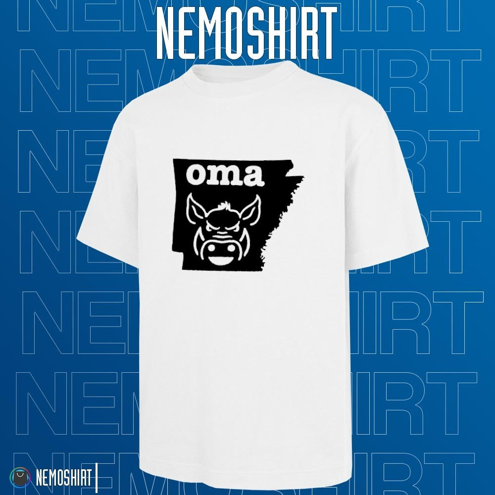 Oma Arkansas Razorbacks baseball state map - Adult & Kids T-Shirts, Sweatshirts & Hoodies apparel design preview 1