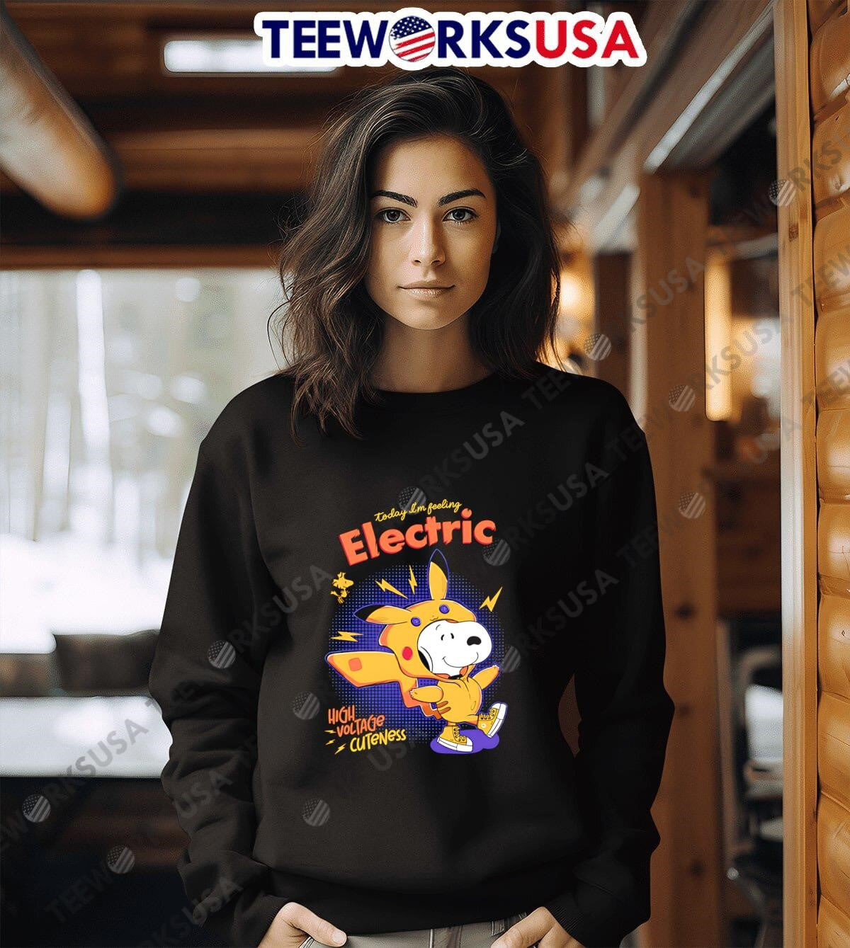 Snoopy in a Pikachu costume to day I'm Feeling - Adult & Kids T-Shirts, Sweatshirts & Hoodies apparel design preview 6