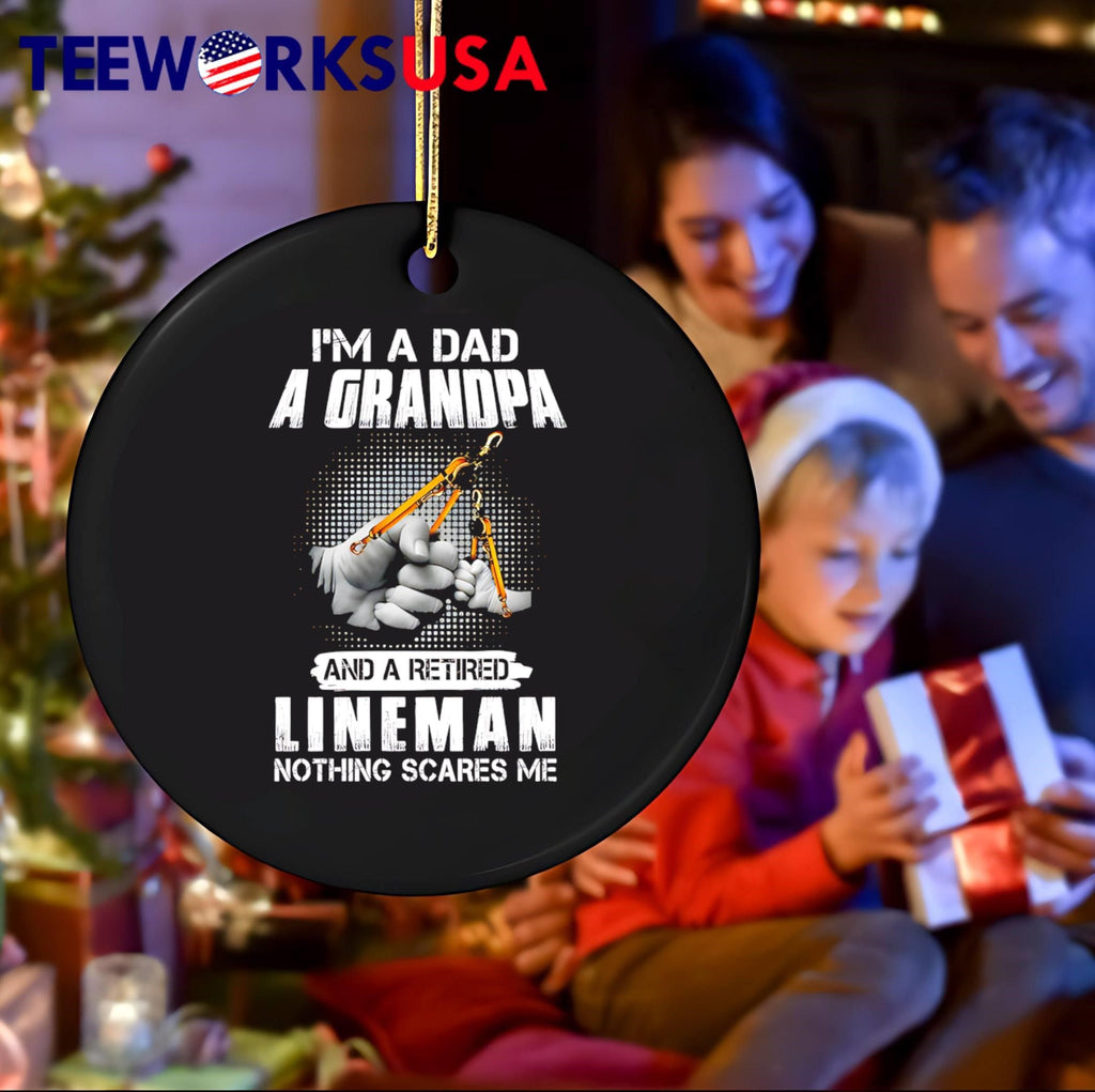 I'm a dad grandpa and retired lineman nothing scares - Adult & Kids T-Shirts, Sweatshirts & Hoodies apparel design preview 4