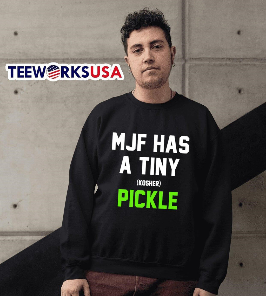 MJF has a tiny Kosher pickle - Adult & Kids T-Shirts, Sweatshirts & Hoodies apparel design preview 6