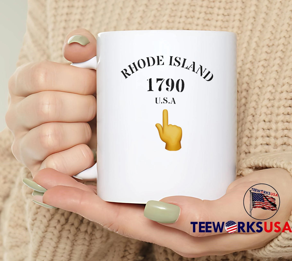 Rhode Island USA 1790 Yellow Hand Pointing Index - Adult & Kids T-Shirts, Sweatshirts & Hoodies apparel design preview 4