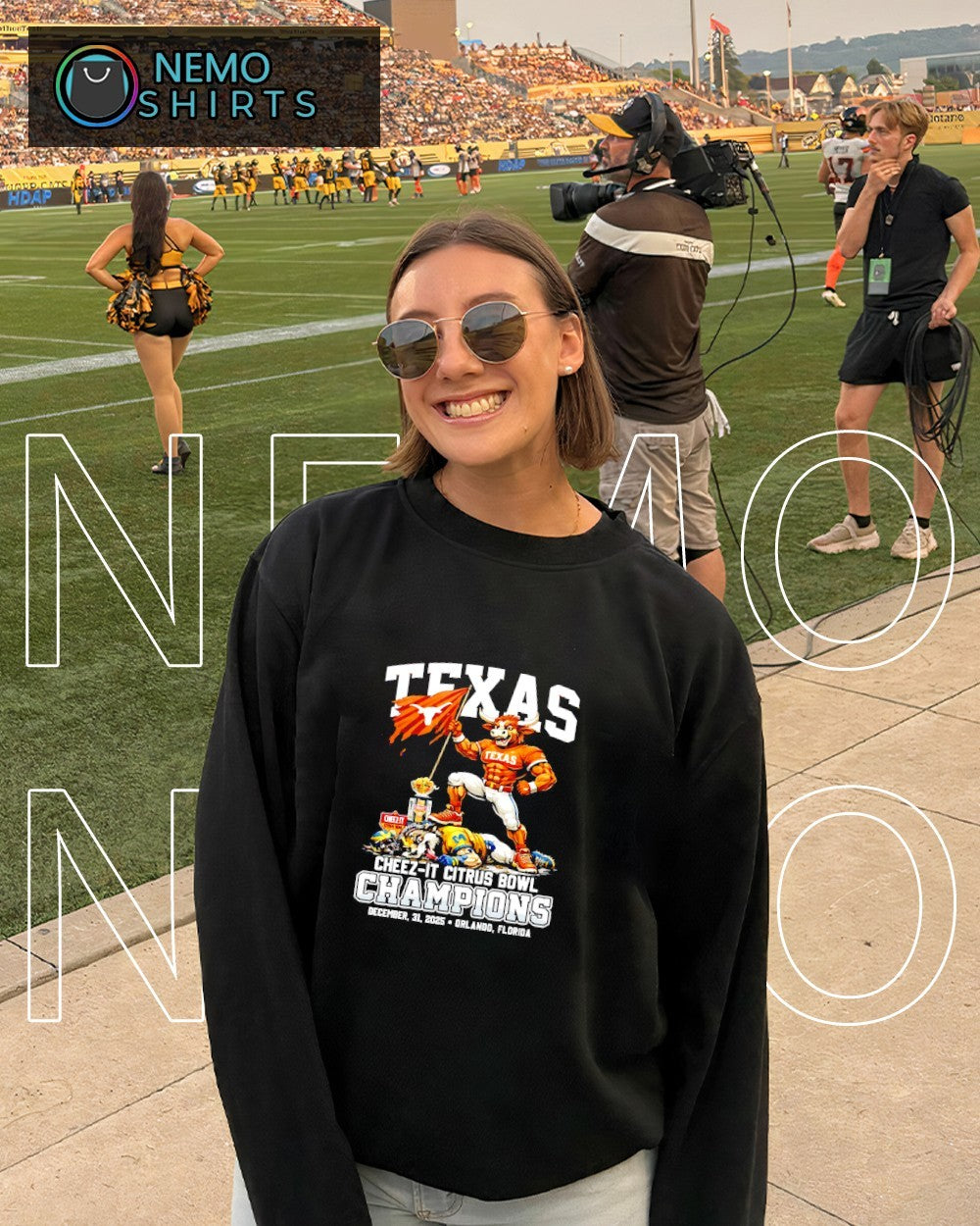 Texas Longhorns beat Michigan Wolverines mascot - Adult & Kids T-Shirts, Sweatshirts & Hoodies apparel design preview 4