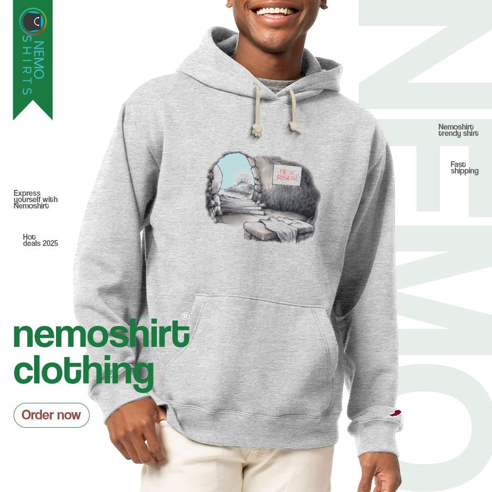 He is risen Easter Celebration - Adult & Kids T-Shirts, Sweatshirts & Hoodies apparel design preview 2