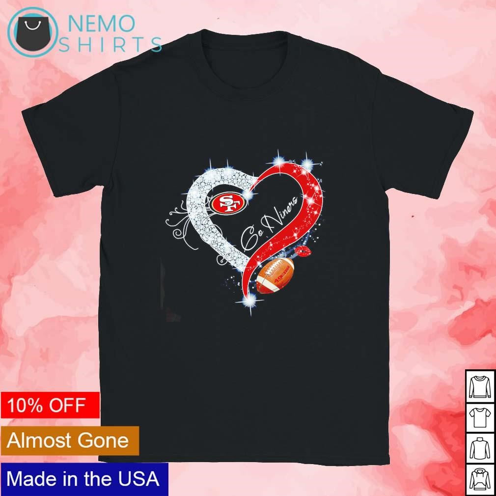 Go Niners SF 49ers diamond heart - Adult & Kids T-Shirts, Sweatshirts & Hoodies apparel design preview 1