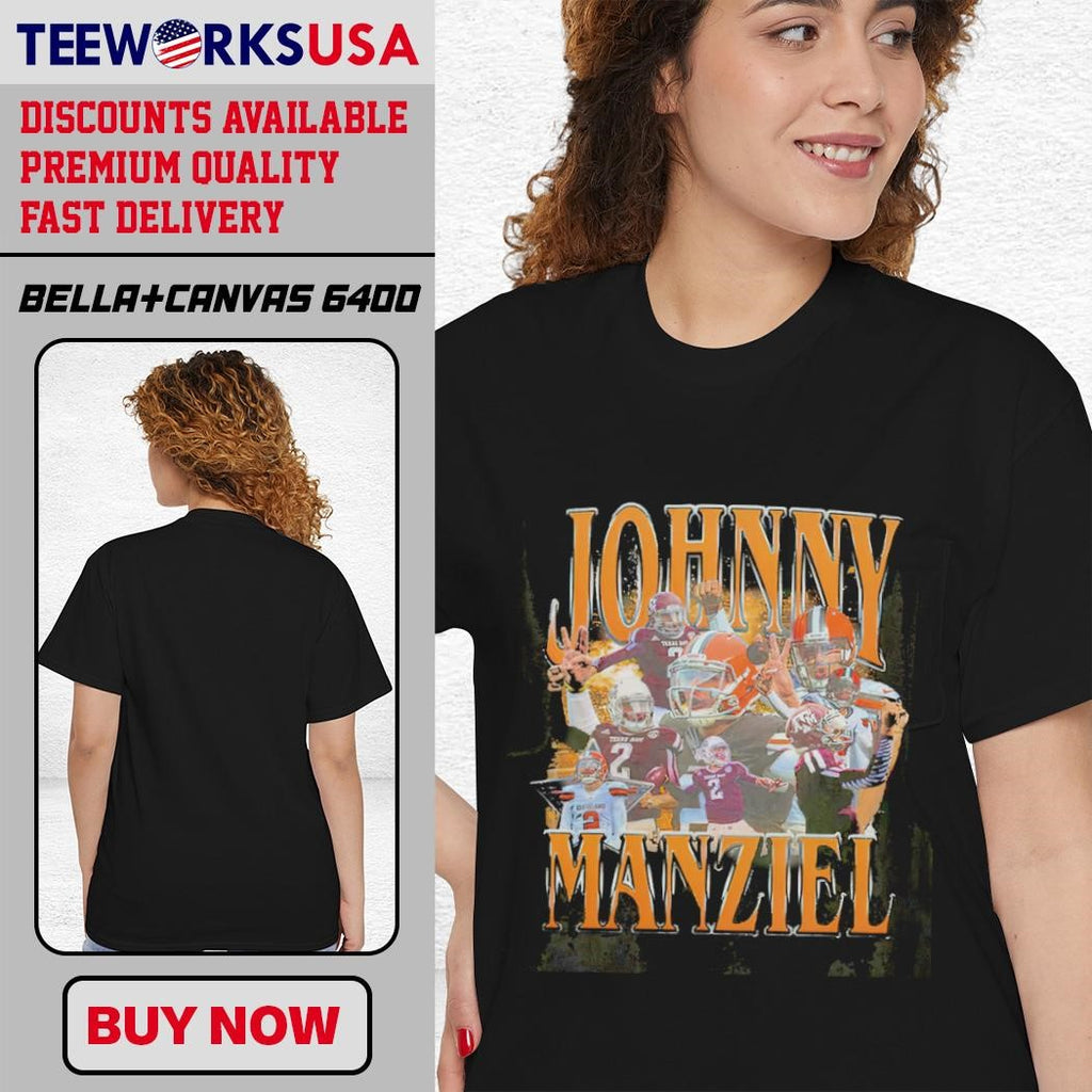 Johnny Manziel Vintage 90s Graphic Football Boot - Adult & Kids T-Shirts, Sweatshirts & Hoodies apparel design preview 4