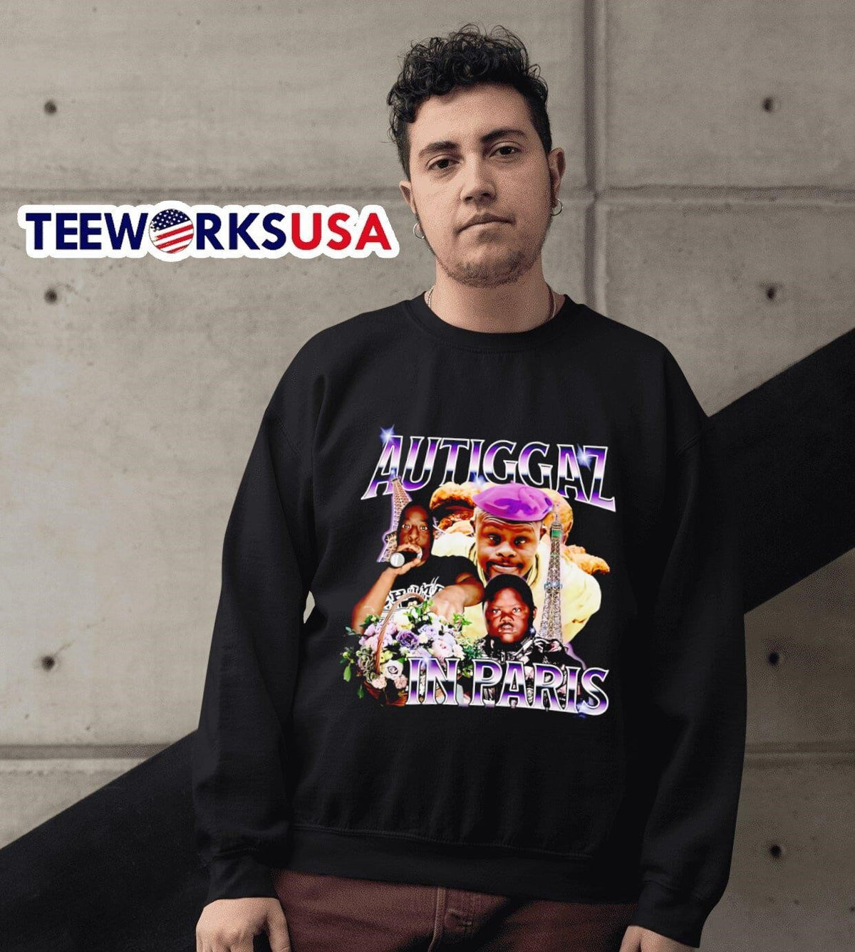 Autiggaz in Paris - Adult & Kids T-Shirts, Sweatshirts & Hoodies apparel design preview 6