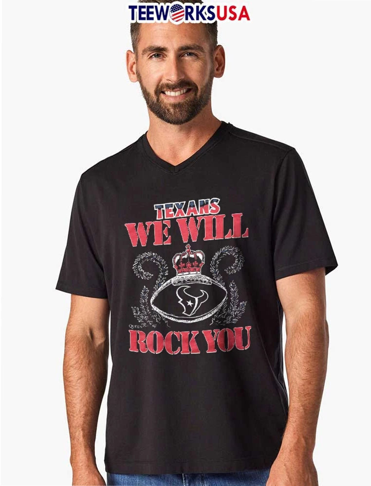 Texans We Will Crown Football Queen Rock You - Adult & Kids T-Shirts, Sweatshirts & Hoodies apparel design preview 8