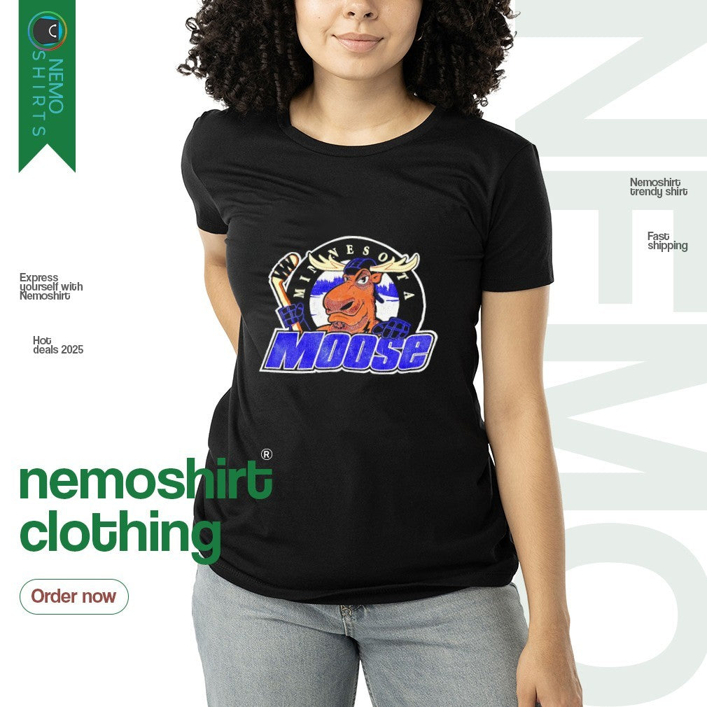 Minnesota Moose hockey logo - Adult & Kids T-Shirts, Sweatshirts & Hoodies apparel design preview 3