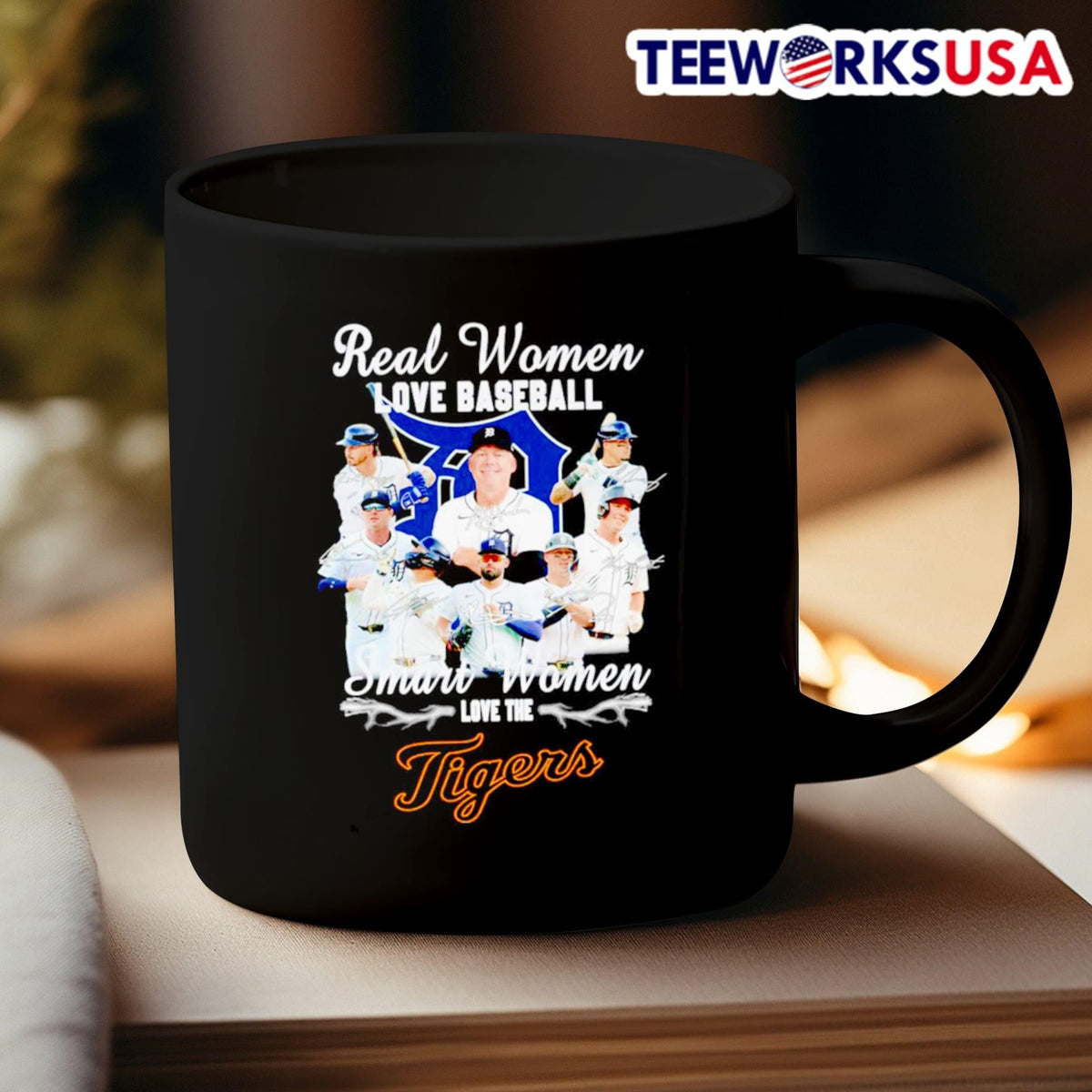 Real women love baseball smart the Detroit Tigers - Adult & Kids T-Shirts, Sweatshirts & Hoodies apparel design preview 3