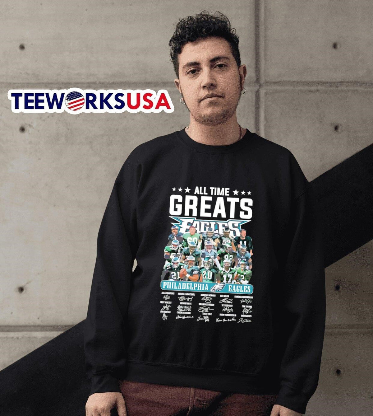 All time greats Philadelphia Eagles signatures - Adult & Kids T-Shirts, Sweatshirts & Hoodies apparel design preview 6