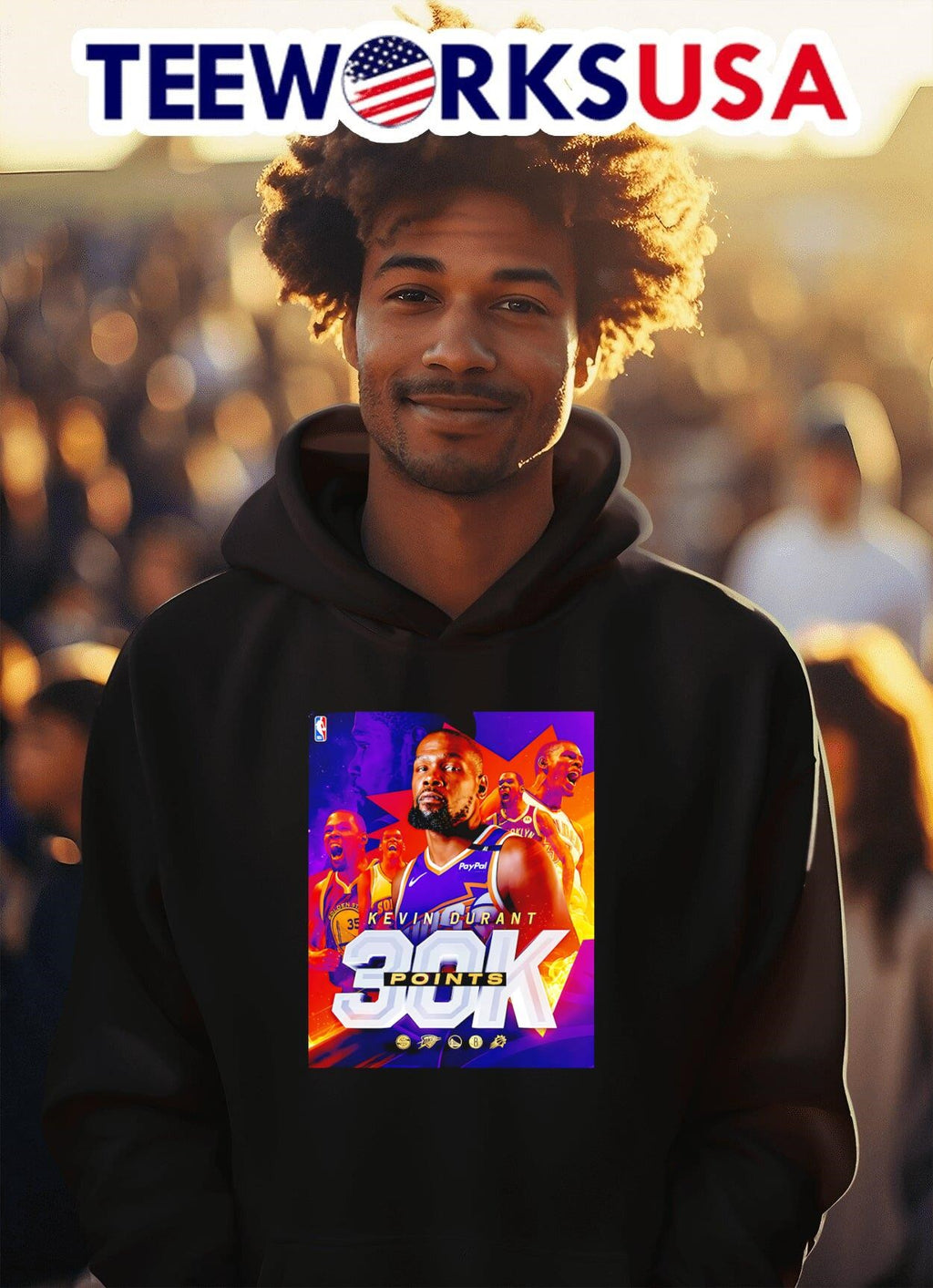 Kevin Durant 30k points poster - Adult & Kids T-Shirts, Sweatshirts & Hoodies apparel design preview 2