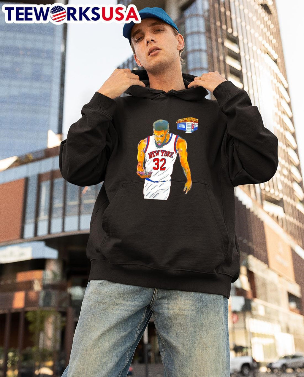 Karl-anthony Towns Bodega Kat Knicks - Adult & Kids T-Shirts, Sweatshirts & Hoodies apparel design preview 3