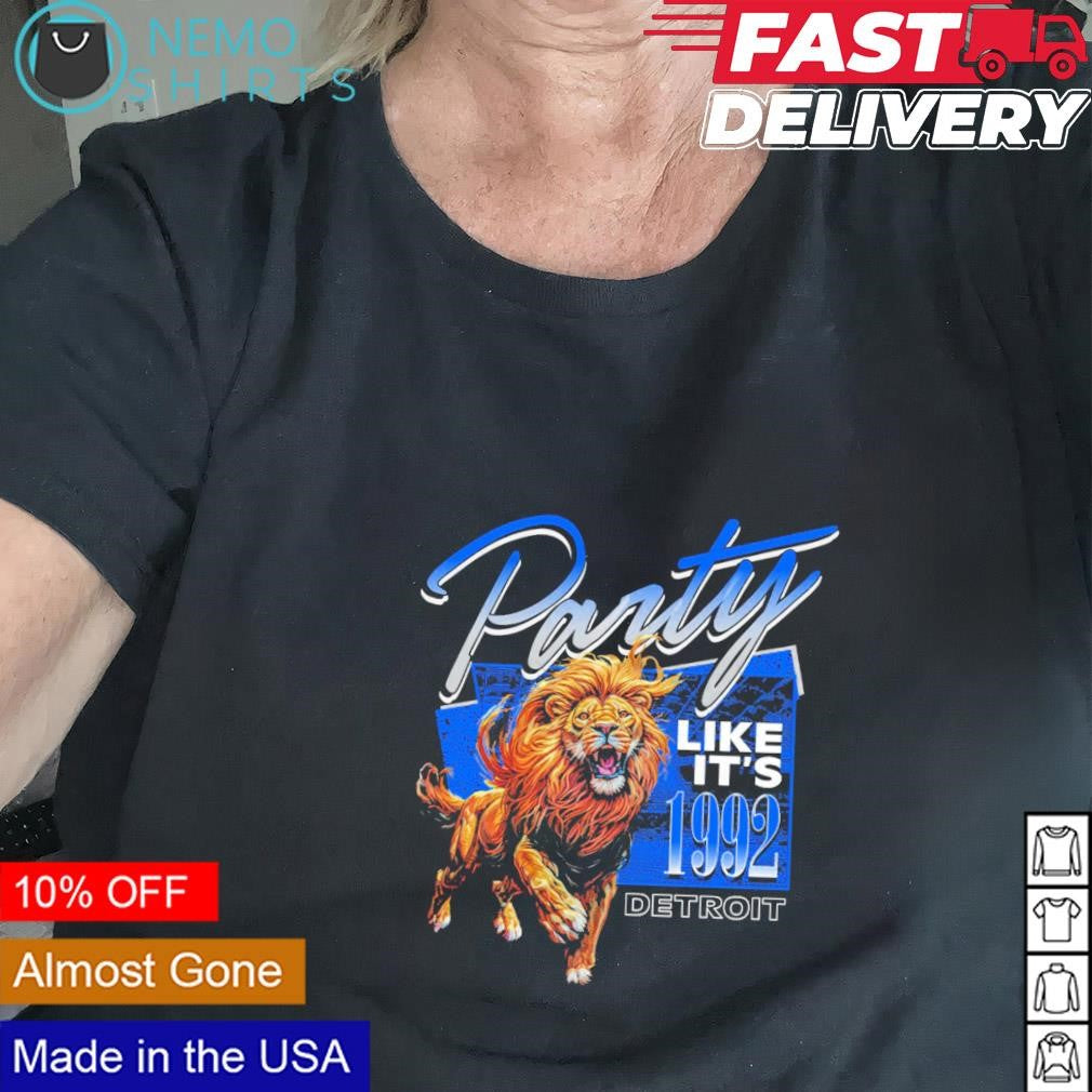Party like it's 1992 Detroit Lions - Adult & Kids T-Shirts, Sweatshirts & Hoodies apparel design preview 2