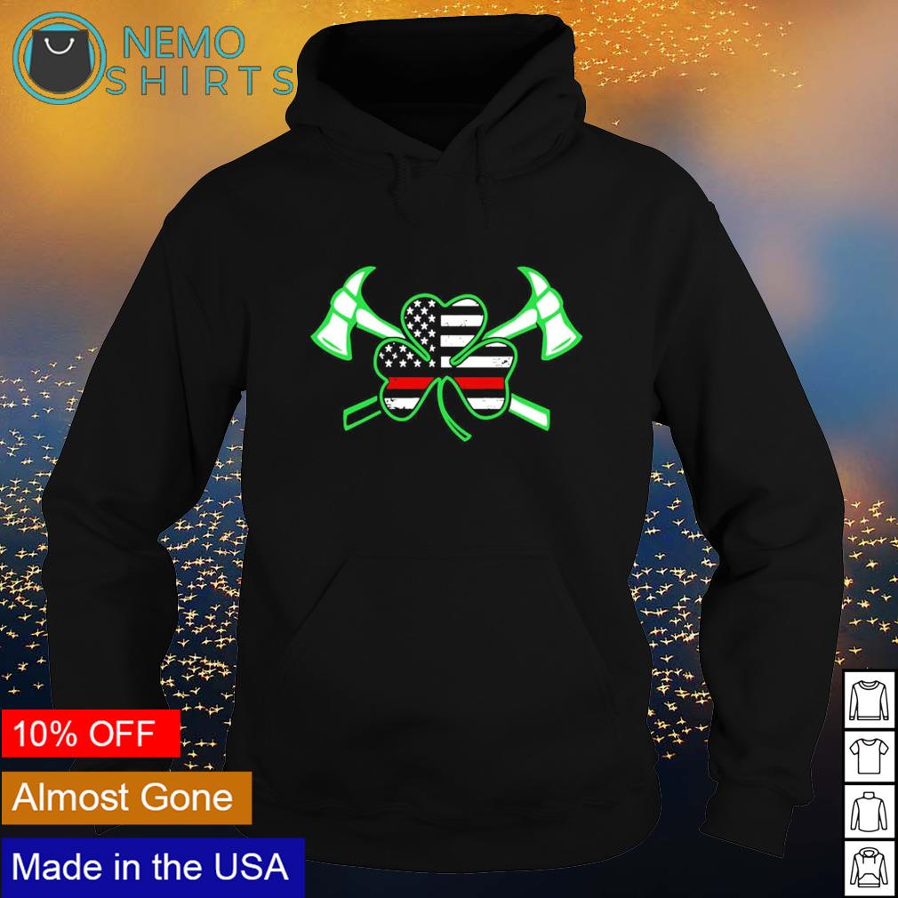 St. Patrick's Day Firefighter logo Shamrock American - Adult & Kids T-Shirts, Sweatshirts & Hoodies apparel design preview 2