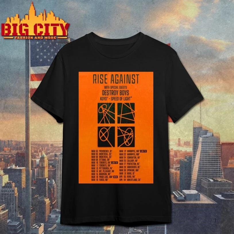 Rise Against Tour North America 2026 Poster - Adult & Kids T-Shirts, Sweatshirts & Hoodies apparel design preview 1