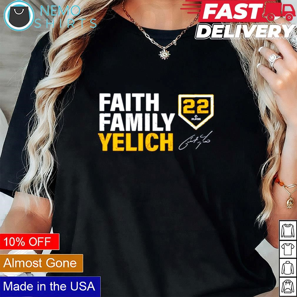 Faith family Yelich 22 signature - Adult & Kids T-Shirts, Sweatshirts & Hoodies apparel design preview 1
