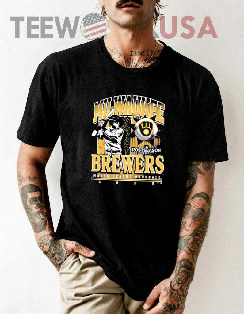 Milwaukee Brewers 2025 Postseason Participant Playoff - Adult & Kids T-Shirts, Sweatshirts & Hoodies apparel design preview 1