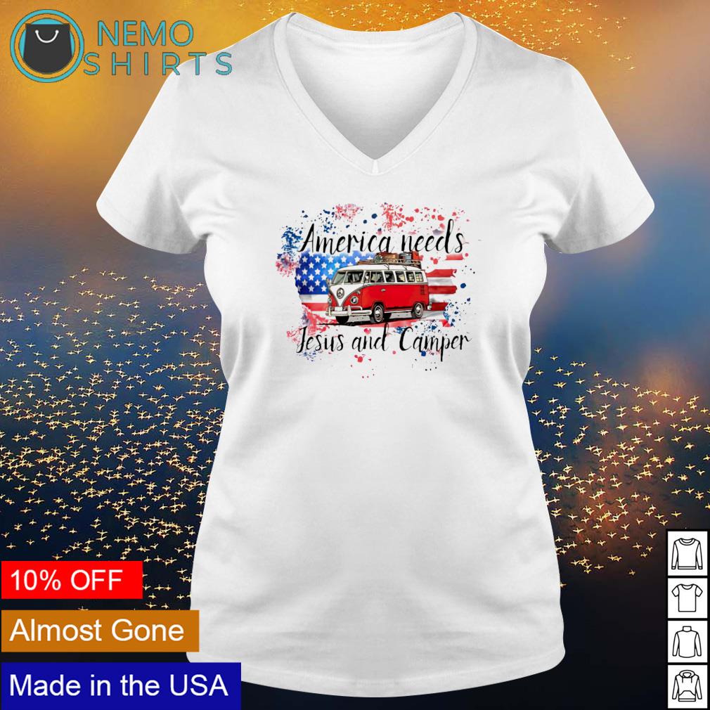 America needs Jesus and camper - Adult & Kids T-Shirts, Sweatshirts & Hoodies apparel design preview 5