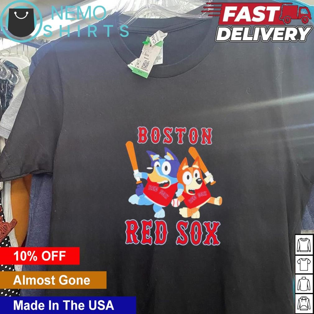 Bluey and Bingo Boston Red Sox baseball - Adult & Kids T-Shirts, Sweatshirts & Hoodies apparel design preview 5