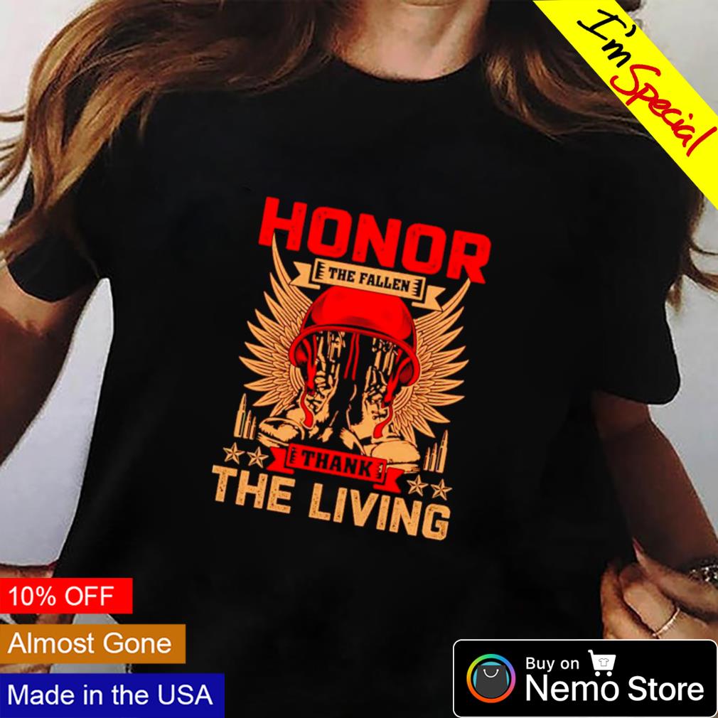 Honor the fallen thank living Veteran - Adult & Kids T-Shirts, Sweatshirts & Hoodies apparel design preview 2