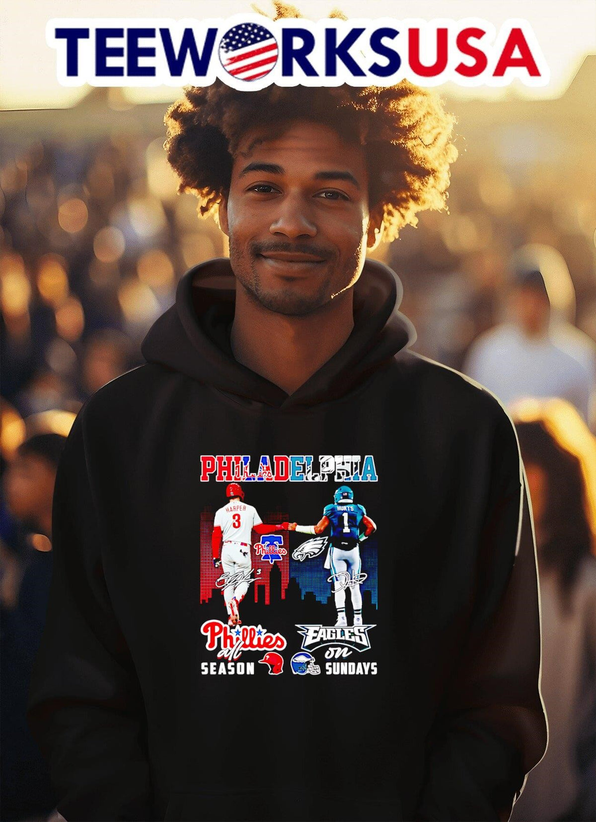 Harper and Hurts Philadelphia Phillies all season - Adult & Kids T-Shirts, Sweatshirts & Hoodies apparel design preview 2