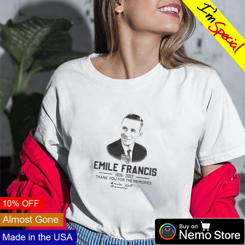 Emile Francis 1926 2022 thank you for the memories - Adult & Kids T-Shirts, Sweatshirts & Hoodies apparel design preview 2