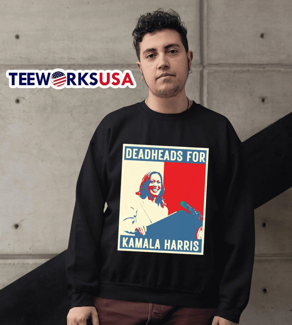 Deadheads for Kamala Harris art - Adult & Kids T-Shirts, Sweatshirts & Hoodies apparel design preview 3