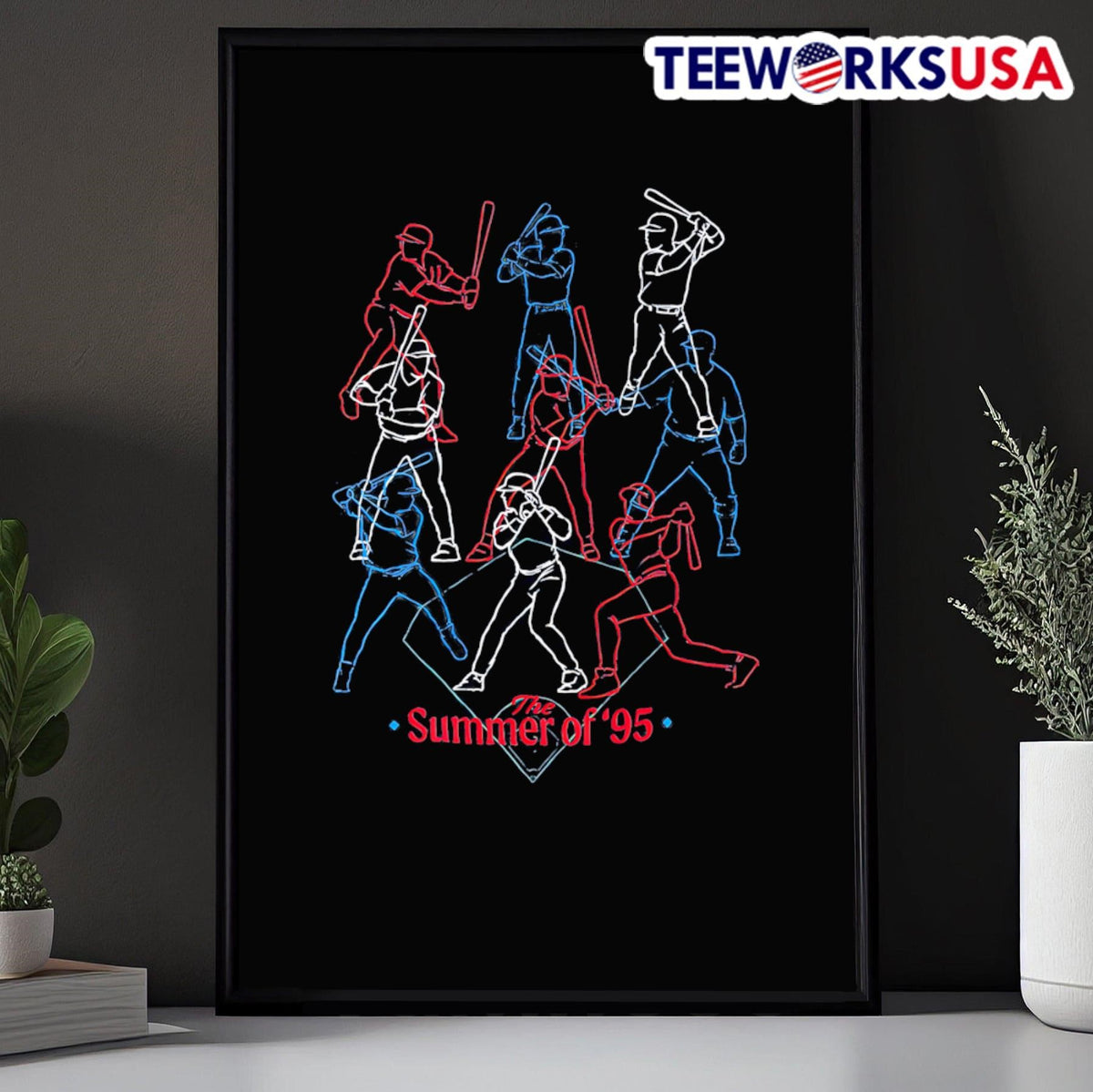 Summer of '95 Batting Stance - Adult & Kids T-Shirts, Sweatshirts & Hoodies apparel design preview 5