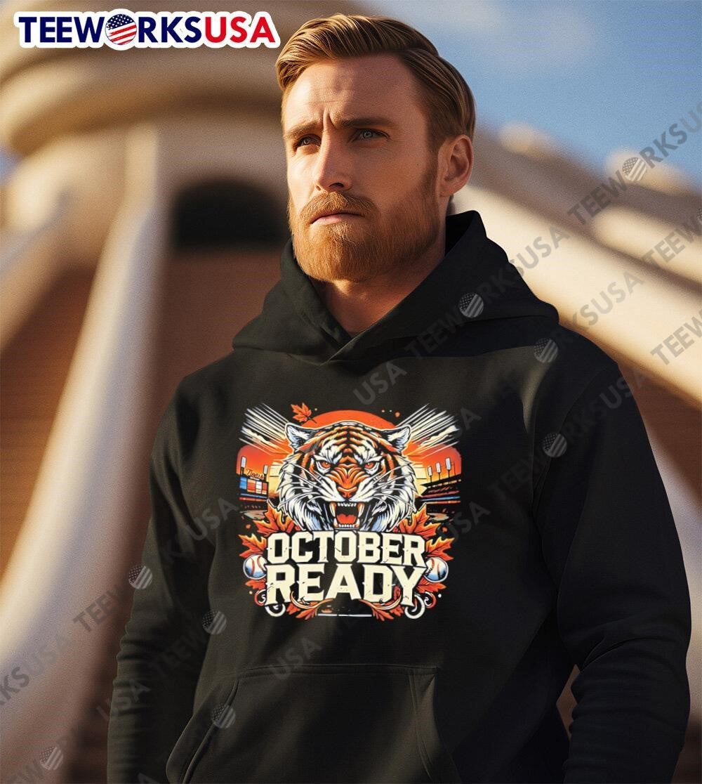 October ready detroit tigers inspired graphic - Adult & Kids T-Shirts, Sweatshirts & Hoodies apparel design preview 2
