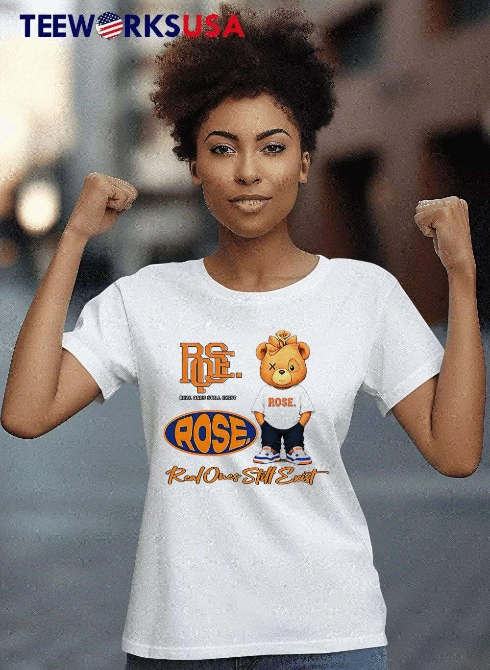 Real Ones Still Exist Rose Bear Mascot - Adult & Kids T-Shirts, Sweatshirts & Hoodies apparel design preview 6