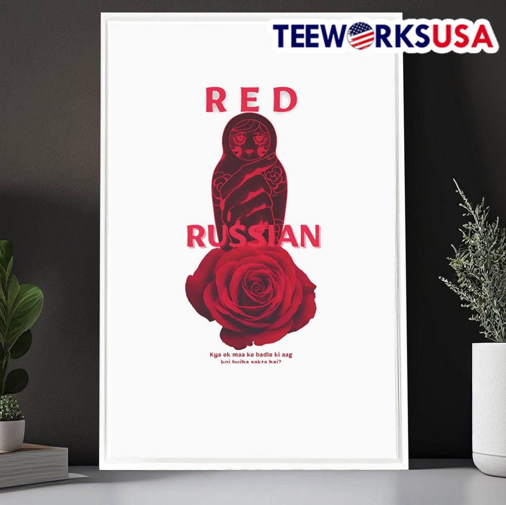 Red Russian doll rose - Adult & Kids T-Shirts, Sweatshirts & Hoodies apparel design preview 6