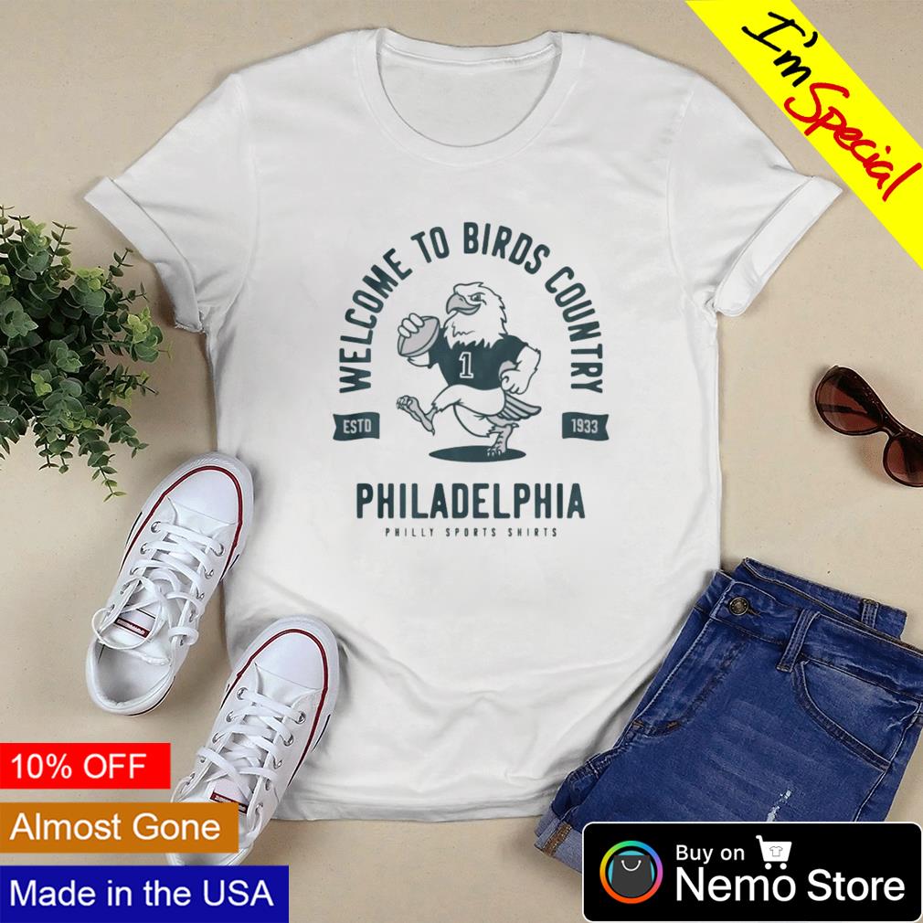 Welcome to birds country Philadelphia Eagles estd - Adult & Kids T-Shirts, Sweatshirts & Hoodies apparel design preview 3