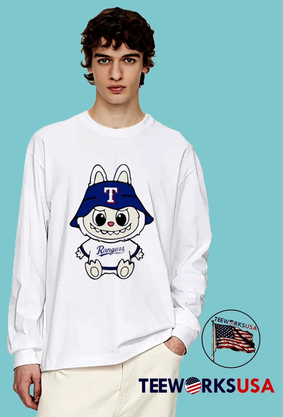 Labubu Texas Rangers - Adult & Kids T-Shirts, Sweatshirts & Hoodies apparel design preview 4