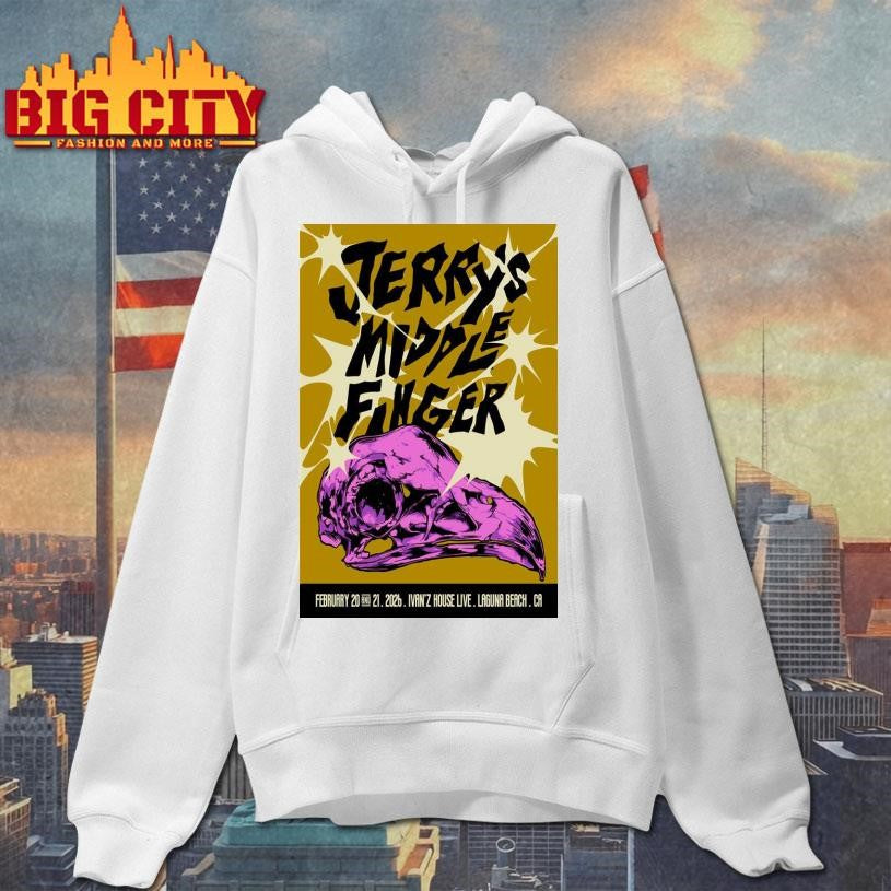 Jerry's Middle Finger Feb 20 21 2026 Laguna's Beach - Adult & Kids T-Shirts, Sweatshirts & Hoodies apparel design preview 2