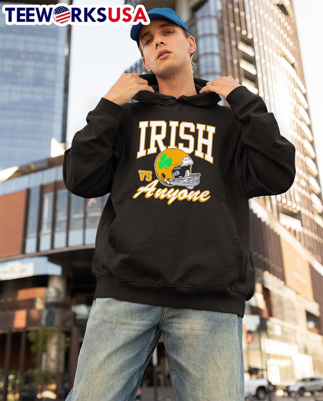 Irish Vs Anyone helmet - Adult & Kids T-Shirts, Sweatshirts & Hoodies apparel design preview 3