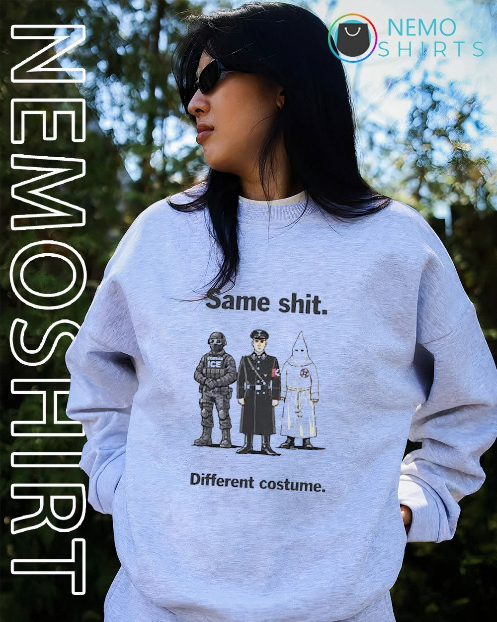 Same shit different costume ICE Nazis and Ku Klux - Adult & Kids T-Shirts, Sweatshirts & Hoodies apparel design preview 2