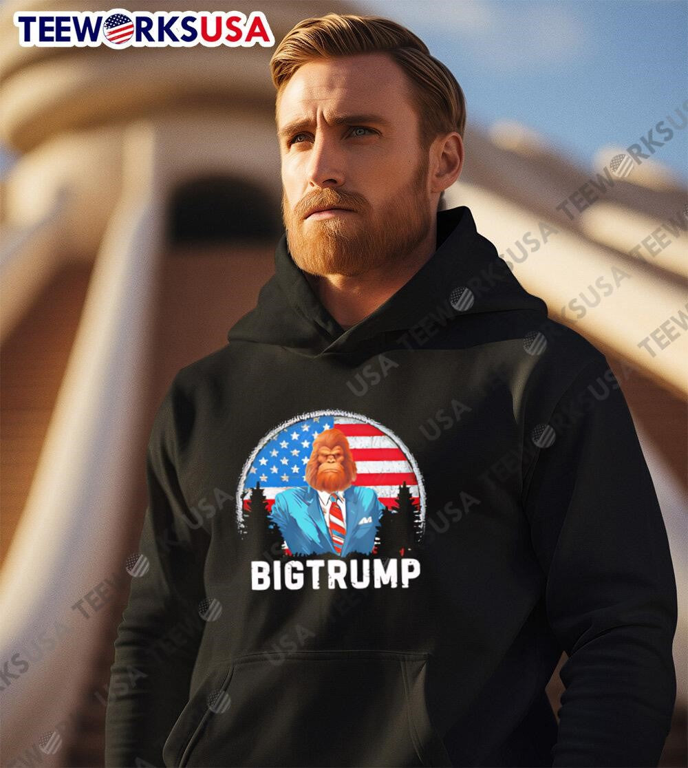 Big Trump gorilla flag America retro - Adult & Kids T-Shirts, Sweatshirts & Hoodies apparel design preview 2