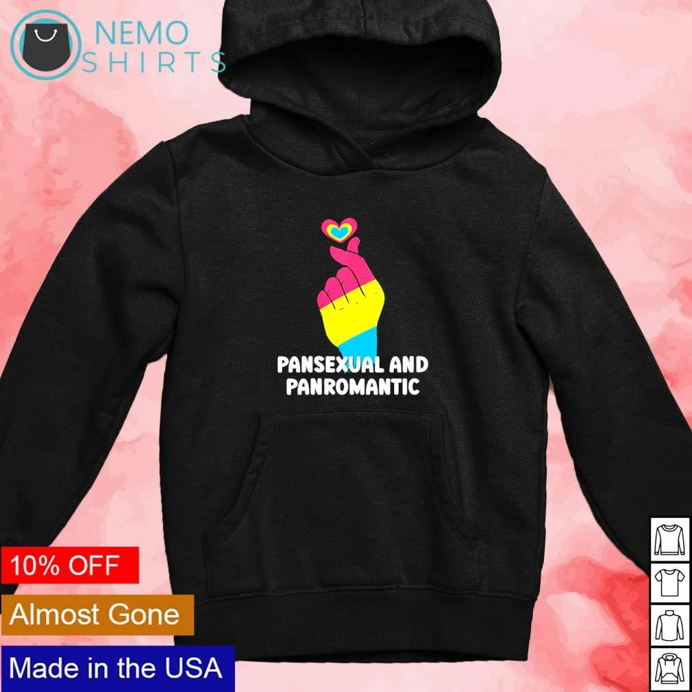 Pansexual and Panromantic LGBTQ mini heart hand - Adult & Kids T-Shirts, Sweatshirts & Hoodies apparel design preview 4