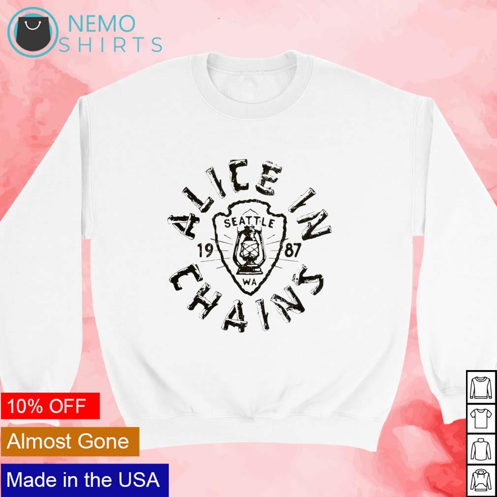 Alice in Chains Seattle Washington since 1987 logo - Adult & Kids T-Shirts, Sweatshirts & Hoodies apparel design preview 3