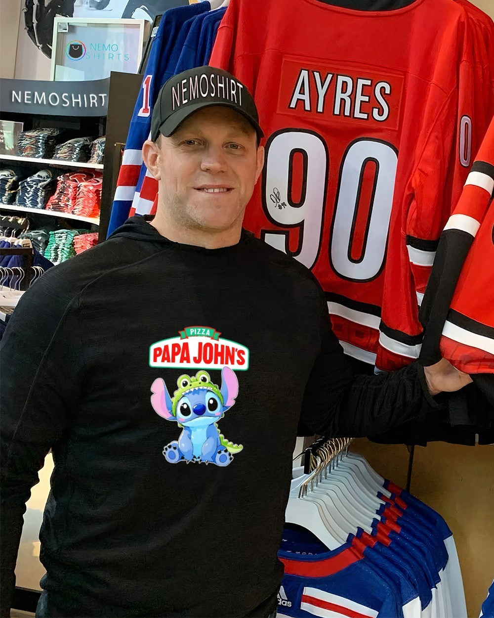 Stitch Cosplay Crocodile x Pizza Papa John's - Adult & Kids T-Shirts, Sweatshirts & Hoodies apparel design preview 2