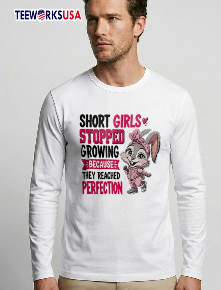Short girls stopped growing because they reached - Adult & Kids T-Shirts, Sweatshirts & Hoodies apparel design preview 3