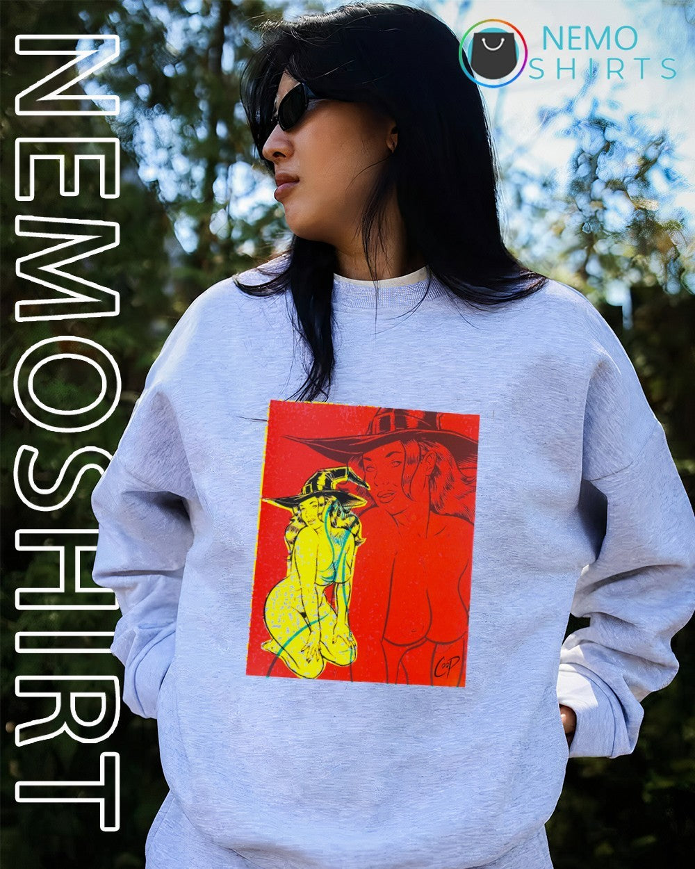 Witch Girl silkscreen graphic - Adult & Kids T-Shirts, Sweatshirts & Hoodies apparel design preview 2
