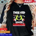 This kid loves Christmas the Grinch hand - Adult & Kids T-Shirts, Sweatshirts & Hoodies apparel design preview 1