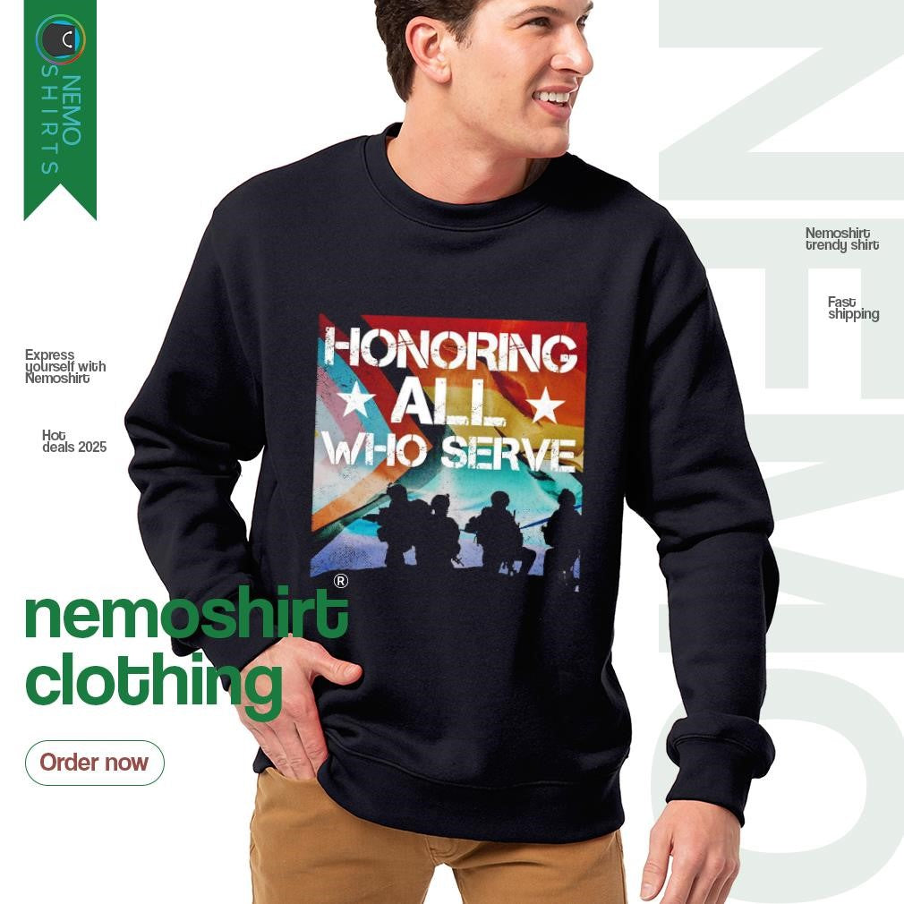 Honoring all who serve LGBTQ - Adult & Kids T-Shirts, Sweatshirts & Hoodies apparel design preview 4
