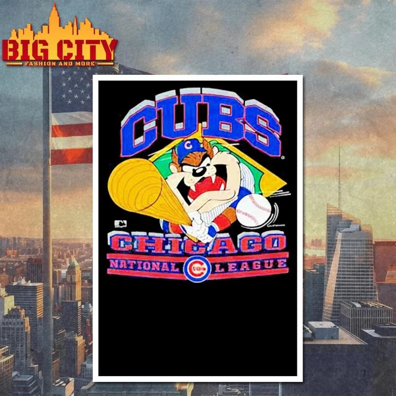 1993 Cubs Taz National League Vintage - Adult & Kids T-Shirts, Sweatshirts & Hoodies apparel design preview 4