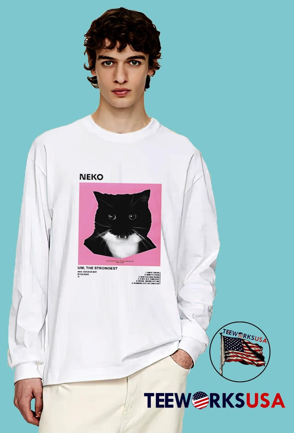 Neko Uni The Strongest black cat - Adult & Kids T-Shirts, Sweatshirts & Hoodies apparel design preview 4