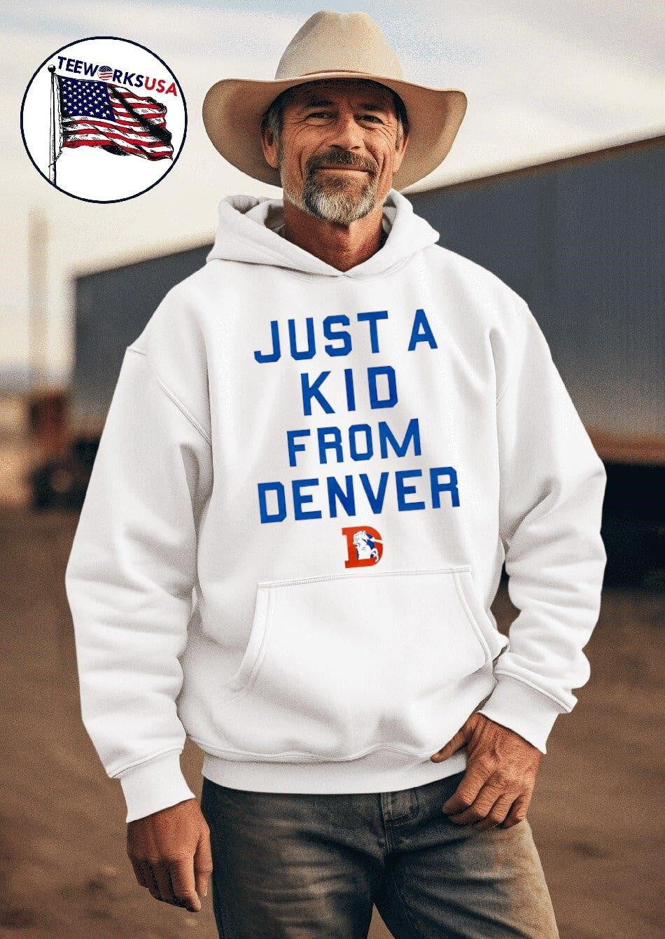 Just a kid from Denver Broncos - Adult & Kids T-Shirts, Sweatshirts & Hoodies apparel design preview 2