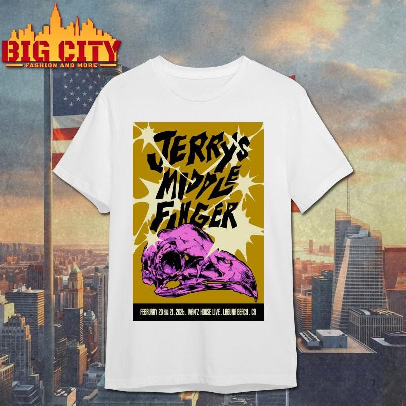 Jerry's Middle Finger Feb 20 21 2026 Laguna's Beach - Adult & Kids T-Shirts, Sweatshirts & Hoodies apparel design preview 1