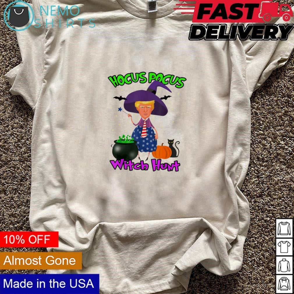 Trump witch hunt hocus pocus Halloween - Adult & Kids T-Shirts, Sweatshirts & Hoodies apparel design preview 3