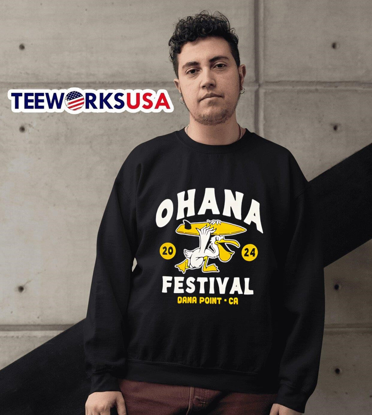 Ohana Festival Pelican surfer - Adult & Kids T-Shirts, Sweatshirts & Hoodies apparel design preview 3